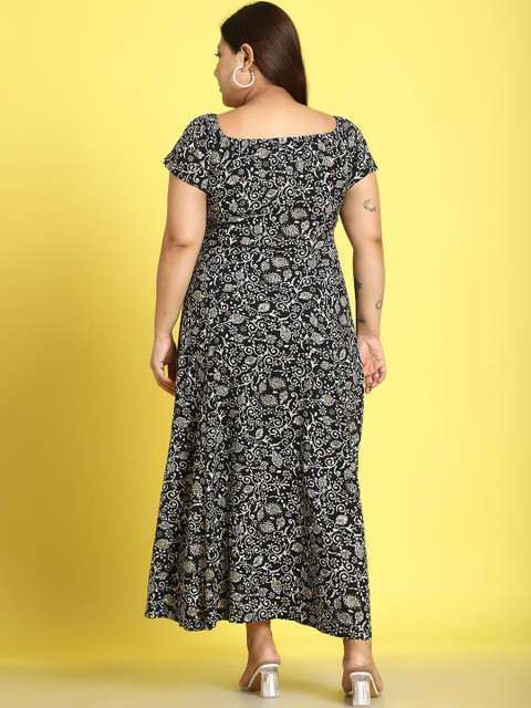 theRebelinme Women Plus Size Floral Print A-Line Maxi Dress - Image 5