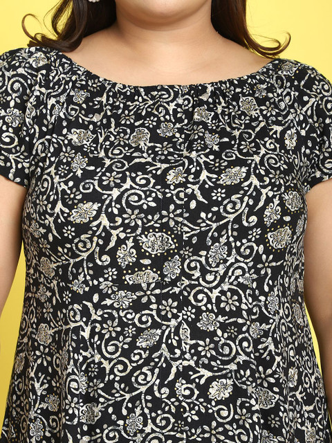 theRebelinme Women Plus Size Floral Print A-Line Maxi Dress - Image 2