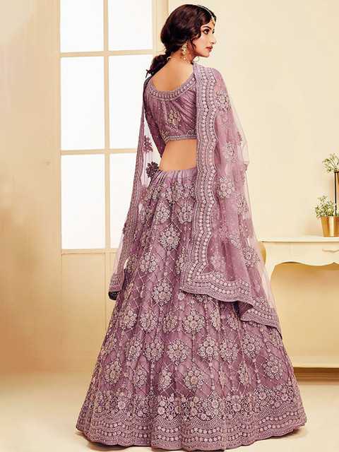 JULEE Embroidered Semi-Stitched Lehenga & Unstitched Blouse With Dupatta - Image 3