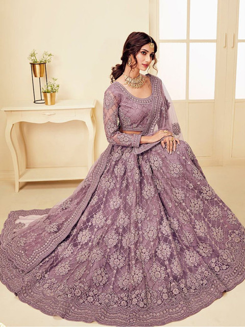 JULEE Embroidered Semi-Stitched Lehenga & Unstitched Blouse With Dupatta - Image 4