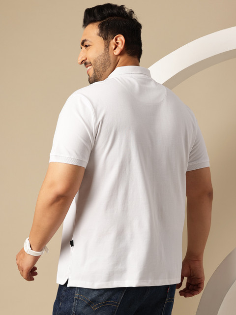 Sztori Plus Size Striped Polo Collar Pure Cotton T-shirt - Image 5