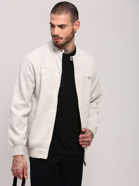 SHOWOFF Men Mandarin Collar Front-Open Sweatshirt