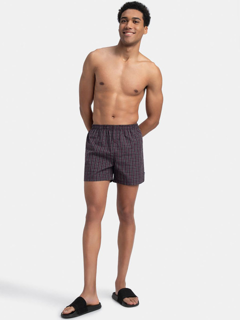 Jockey Pack of 2 Super Combed Mercerized Cotton Woven Checkered Inner Boxers - 8222 - Image 6