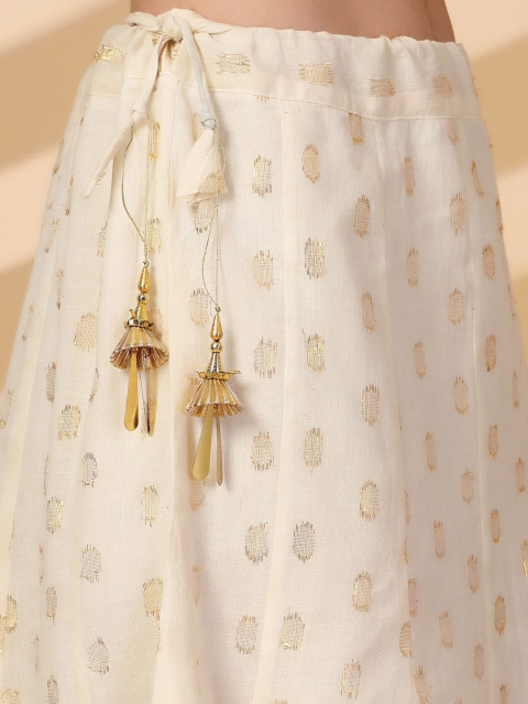 Clora Creation Women Self Design Embellished Cotton Flared Maxi Skirt - Image 7