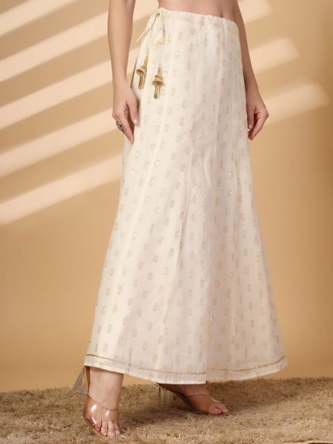 Clora Creation Women Self Design Embellished Cotton Flared Maxi Skirt - Image 2