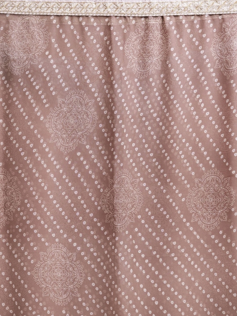 Mitera Printed Embroidered Detail Pure Georgette Bandhani Saree - Image 6