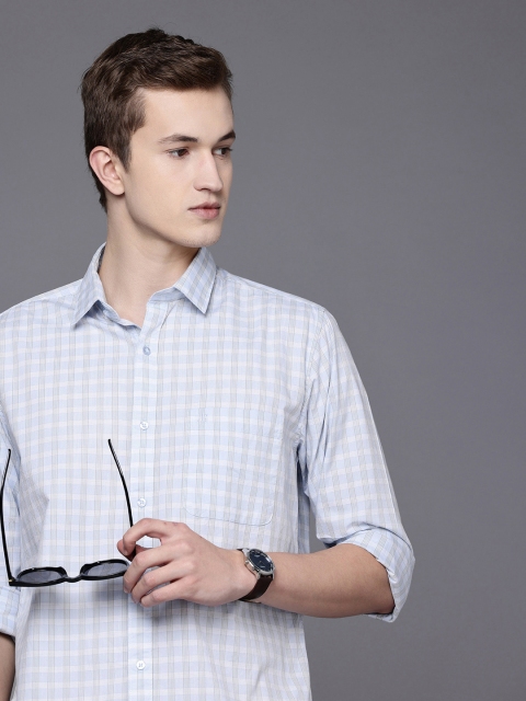 Raymond Pure Cotton Slim Fit Checked Casual Shirt