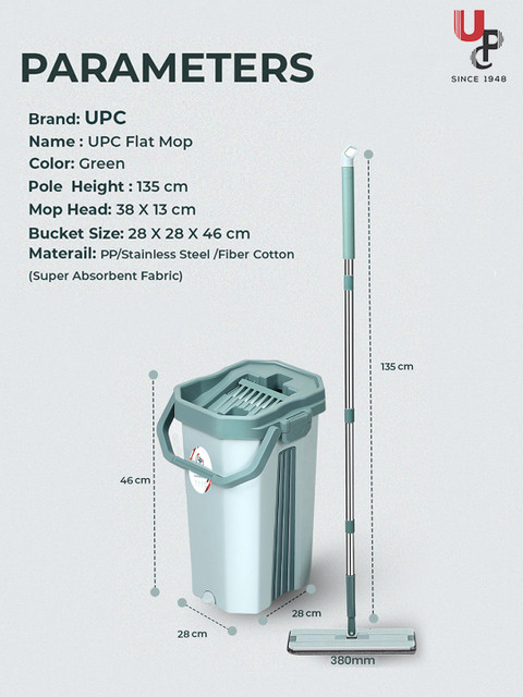 UPC White Mop With Bucket Floor Cleaner Mop - Image 7
