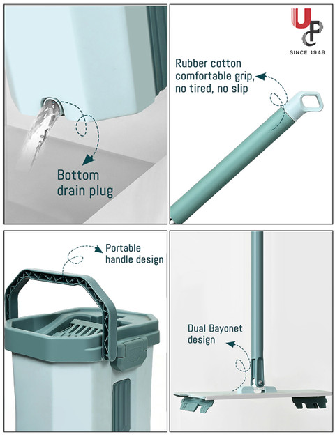 UPC White Mop With Bucket Floor Cleaner Mop - Image 5