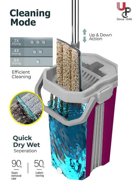 UPC Pink Mop With Bucket Floor Cleaner Mop - Image 4