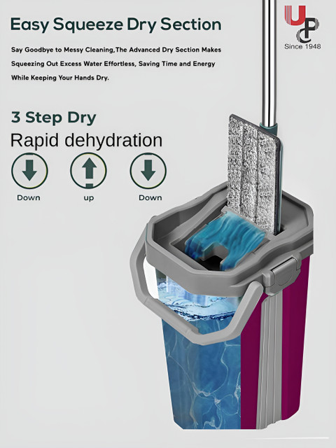 UPC Pink Mop With Bucket Floor Cleaner Mop - Image 3