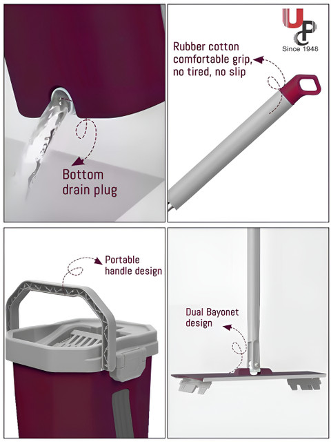 UPC Pink Mop With Bucket Floor Cleaner Mop - Image 5