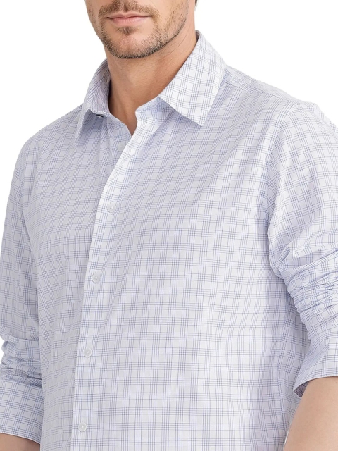 RARE RABBIT Men Comfort Fit Spread Collar Micro Checked Cotton Formal Shirt - Image 2