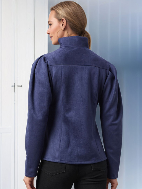 ZYNG Women Mock Collar Solid Casual Tailored Jacket - Image 4