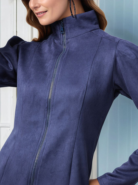 ZYNG Women Mock Collar Solid Casual Tailored Jacket - Image 2