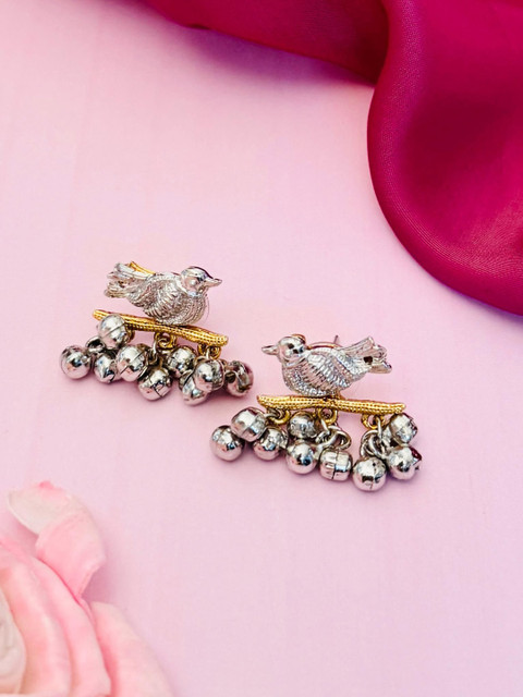 Sangria Silver-Plated Stones Studs