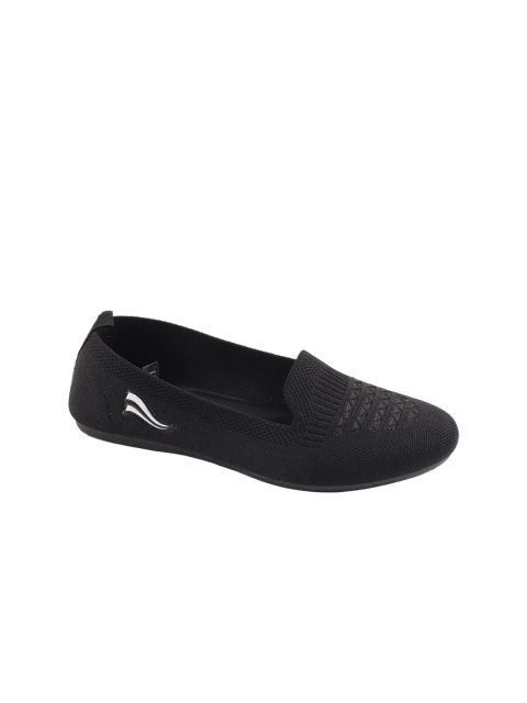 Indifeet Women Black Textured Daily Casual Wear Memory Insole Slip-On Shoes - Image 3