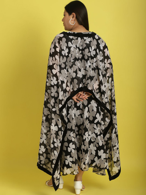 theRebelinme Women Floral Printed Plus Size Layered A-Line Maxi Dress - Image 5