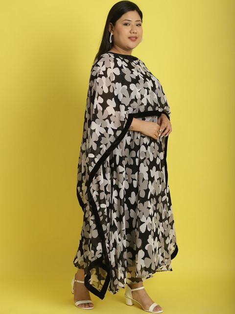 theRebelinme Women Floral Printed Plus Size Layered A-Line Maxi Dress - Image 3