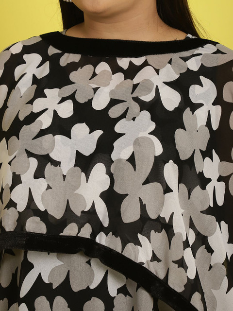 theRebelinme Women Floral Printed Plus Size Layered A-Line Maxi Dress - Image 2