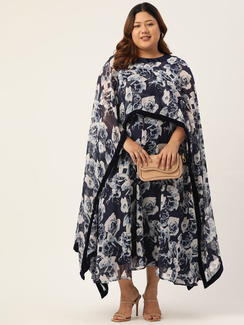 theRebelinme Women Plus Size Floral Printed Layered A - Line Maxi Dress - Image 5