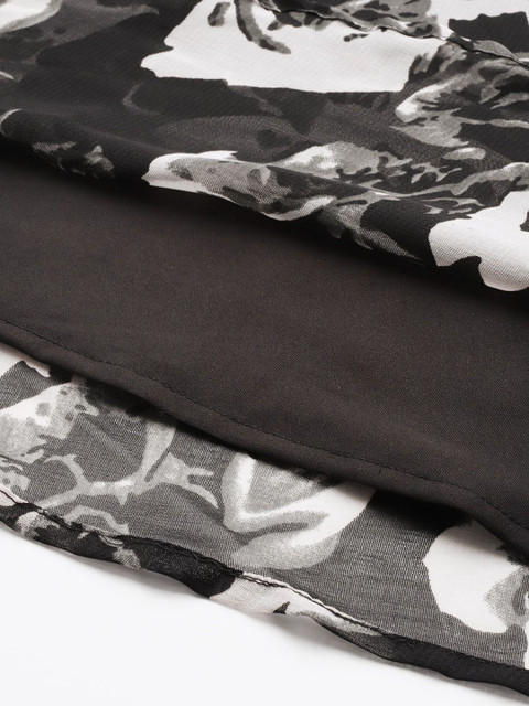 theRebelinme Women Plus Size Floral Printed Georgette A-Line Maxi Dress - Image 6