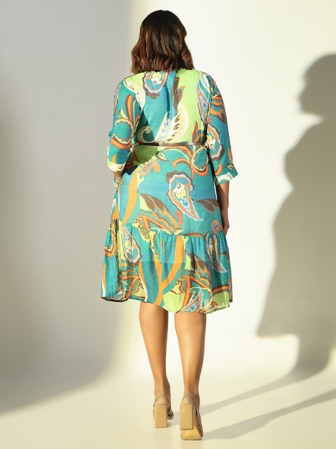 SHOWOFF Women Plus Size Ethnic Printed A-Line Dress - Image 5