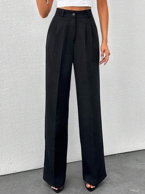 BROADSTAR Women Smart High-Rise Pleated Korean Pants