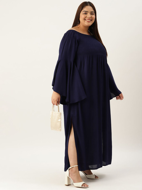 theRebelinme Plus Size Smocked Detail Maxi Dress - Image 5