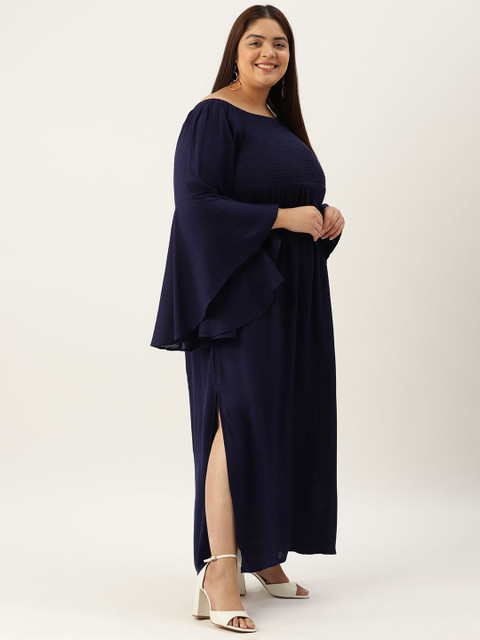 theRebelinme Plus Size Smocked Detail Maxi Dress - Image 3