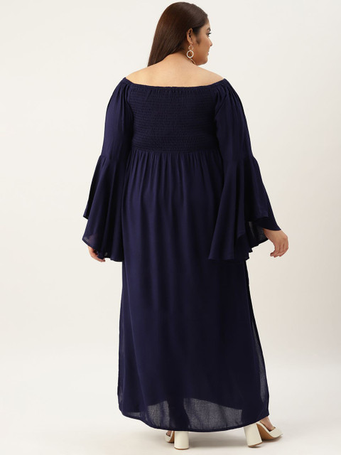 theRebelinme Plus Size Smocked Detail Maxi Dress - Image 4
