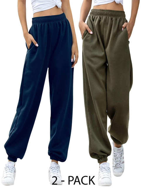 Q-rious Women Pack Of 2 Mid-Rise Loose Fit Joggers