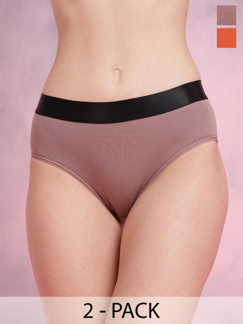DressBerry Women Pack of 2 Solid Hipsters DRM-DB-PAN07B-TBC