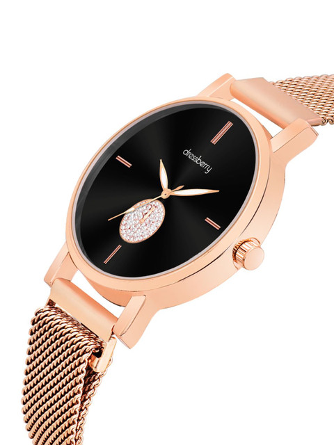 DressBerry Women Embellished Dial Analog Magntic Strap Lock Watch HOBDB-257-RG - Image 3