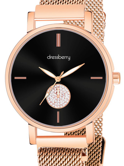 DressBerry Women Embellished Dial Analog Magntic Strap Lock Watch HOBDB-257-RG - Image 5
