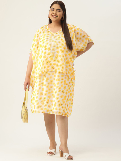 theRebelinme Women Flared Sleeve A-Line Midi Dress Plus Size - Image 4