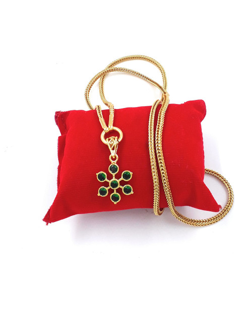 Anujeet Fashion Hub Gold-Plated AD Studded Fancy Dollar Chain