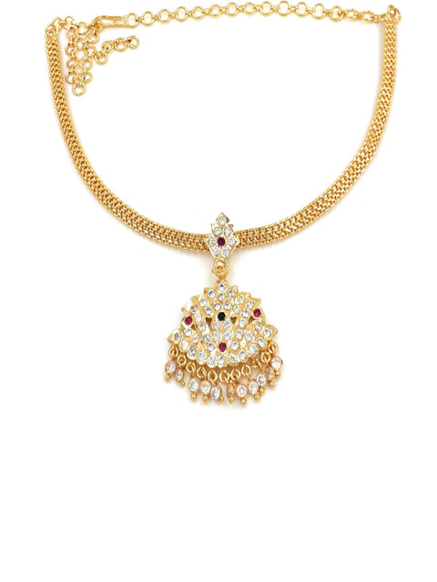 Anujeet Fashion Hub Gold-Plated American Diamond Necklace