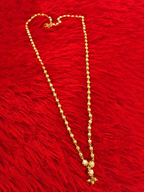 Anujeet Fashion Hub Gold-Plated Ball Dollar Chain