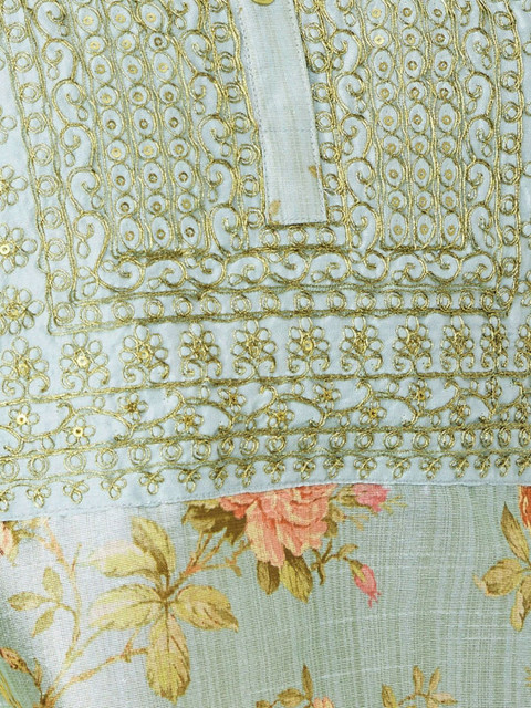 max Floral Printed Thread Work Straight Kurta - Image 2