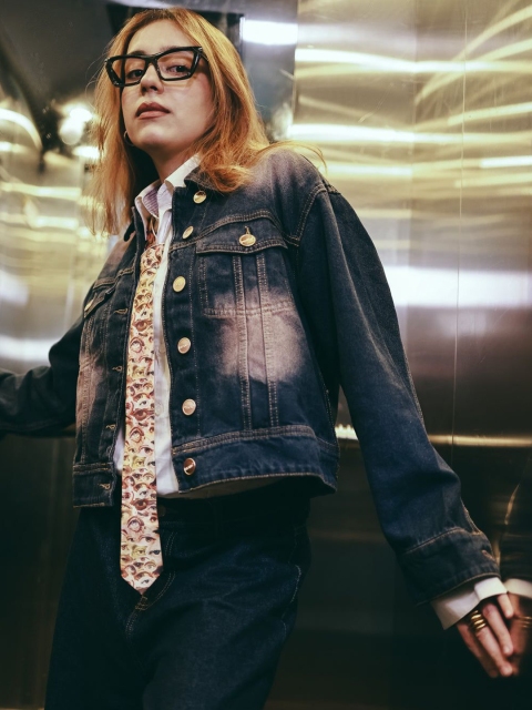 FREAKINS Women Spread Collar Washed Solid Cotton Casual Denim Jacket - Image 3