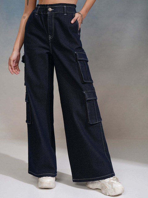 Tokyo Talkies Women Straight Fit Cargo Jeans