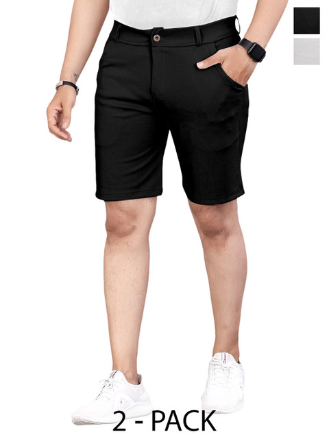 INDICLUB Men Pack Of 2 Mid-Rise Shorts