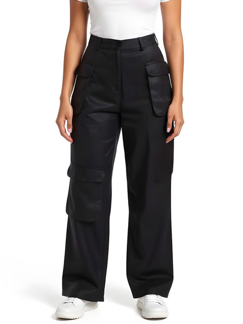 Women Mid-Rise Loose Fit Cargos Trouser