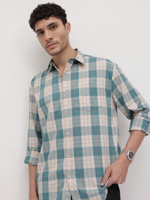 The Roadster Life Co. Men Checked Pure Cotton Casual Shirt