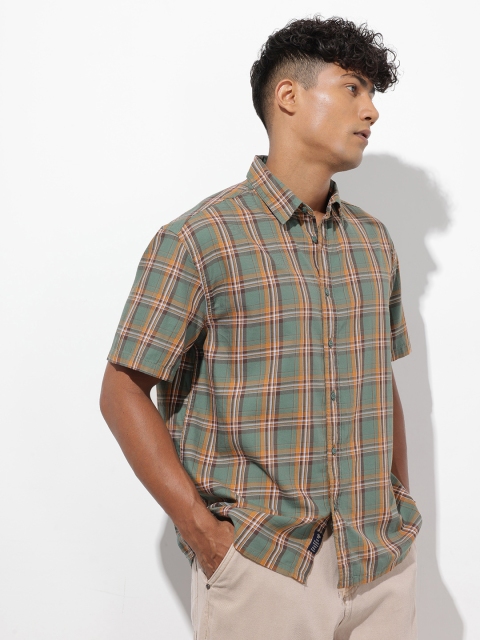 The Roadster Life Co. Pure Cotton Checked Drop-Shoulder Sleeves Relaxed Fit Casual Shirt - Image 4