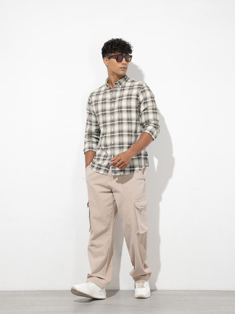 The Roadster Life Co. Checked Button-Down Collar Pure Cotton Casual Shirt - Image 6