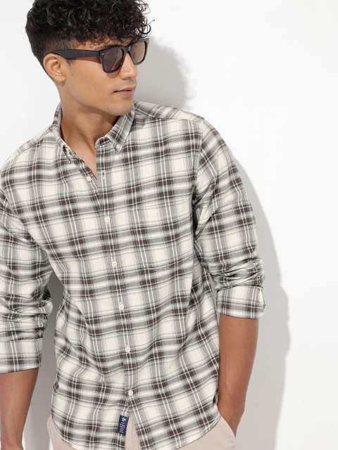 The Roadster Life Co. Checked Button-Down Collar Pure Cotton Casual Shirt