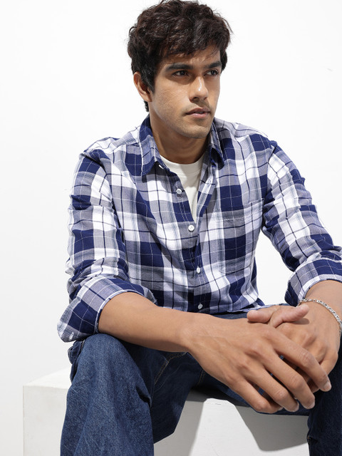 The Roadster Life Co. Checked Pure Cotton Casual Shirt