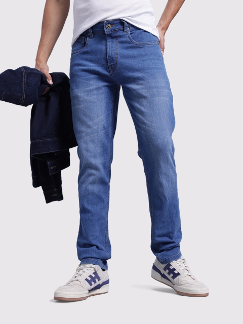 The Roadster Life Co. Men Mid-Rise Regular Fit Light Fade Stretchable Jeans